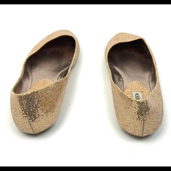 Steve Madden Sequined Gold Ballet Flats - Picture 5 of 7
